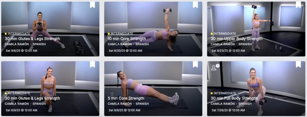 Classes in Camila's unofficial split strength program.